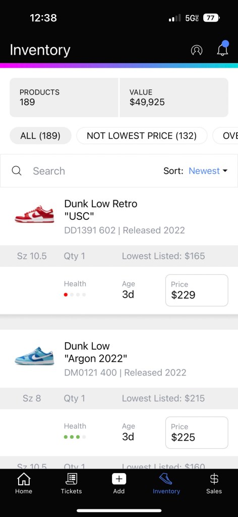 StadiumSupply App for Sneaker Consignors